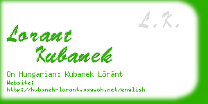 lorant kubanek business card